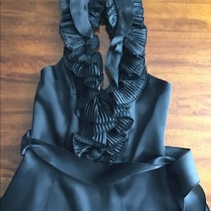 White House Black Market Tops - WHBM Black Satin Halter Top Size 4 White House Black Market Tops - WHBM Black Satin Halter Top Size 4